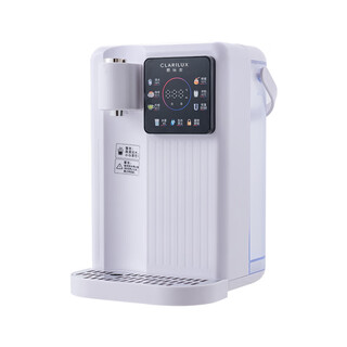 Quanlex clarilux instant hot water dispenser, instant heating, uv antibacterial water purifier, constant temperature all-in-one machine, intelligent touch screen heating, desktop home office, small portable, installation-free direct drinking milk foaming machine, off-white, instant hot type, upgraded model, host + 3.5 liter antibacterial water tank + night vision light