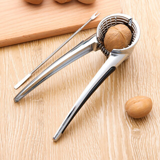 Beiyipin 2025 new walnut clipper household labor-saving stainless steel high multi-function thickened hazelnut peeling pliers alloy reinforced version - funnel-shaped (free walnut needle) b