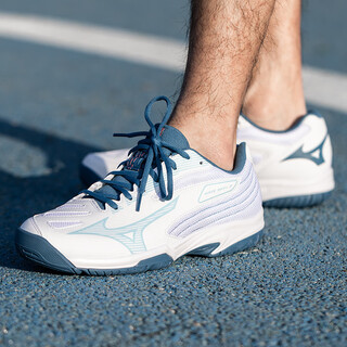 Mizuno (mizuno) new professional men's and women's badminton shoes, lightweight, shock-absorbing, non-slip, breathable, comprehensive training, white and blue 71ga234002 44 =285mm