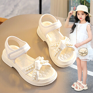 Huilirui girls sandals summer 2025 new fashion children's soft sole non-slip princess beach sandals and slippers for girls and big children's shoes beige main picture 32