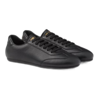 Prada sports shoes men's casual lace-up flats lightweight rubber sole new product black 39 5