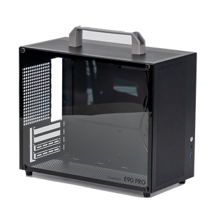 铝小宝E90Pro 便携式提手小机箱可走背线MATX主板240水冷玻璃亚克力多版本可供选择21L小型电脑机箱 E90 Pro黑色玻璃版