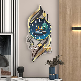 Canovoe clock wall clock living room nordic light luxury home fashion wall watch modern creative simple decorative wall hanging personalized clock small swing model 30*66cm
