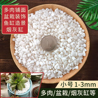 Runhuanian small white gravel succulent paving stone flower cultivation pebbles rain flower stone fish tank landscaping basin fine full white gravel 1-3mm 5 grains