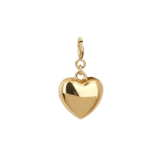 Zhio pure 18k gold pendant for women, simple, classic and exquisite, plain gold love heart pendant, small lift necklace, 18k light gold, individual pendant (no chain) customized