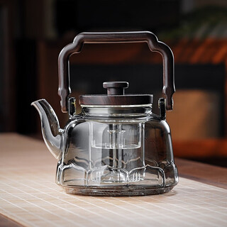 Quandu thickened glass steaming integrated teapot heat-resistant glass tea boiler teapot steaming teapot lifting beam tea set