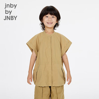 Jnby by jnby jiangnan buyi children's clothing short-sleeved shirt stand collar h-shaped loose summer boys 1p4211850 297/yellow green khaki 110 cm