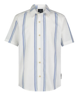 Lucky brand boys' short-sleeve buttoned camping shirt vertical cloud dancer 8