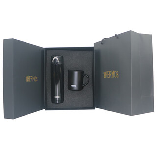 Thermos tcmf office thermos cup gift box set graduation gift for teacher set high-end holiday gift customized logo 500ml+340ml black set