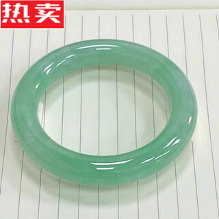 Snqp ice jade clear water jade bracelet round burmese natural old anti-a goods ice clear green jade bracelet women's ring 55-56mm