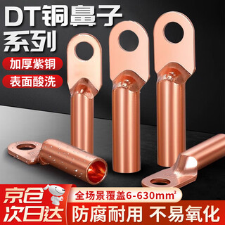 Andatong dt copper nose wire nose cold-pressed terminal block copper wire ear cable oil plug connector dt16 square 10 pieces