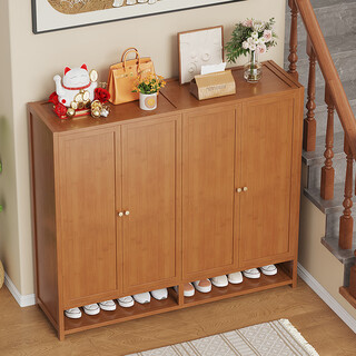 Sizhuge shoe rack home entrance door stair rack shoe cabinet nanzhu rental room with large capacity with door new model 2025 3 doors 8 layers solid door