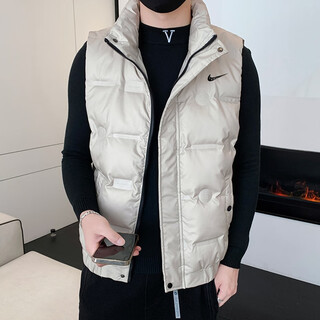 Naike air official website nk brand vest men's new winter trendy white duck down warm youth casual khaki m