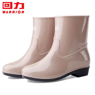 Pull-back rain boots for women, fashionable outdoor waterproof, non-slip, wear-resistant rain boots, hl523 khaki size 37