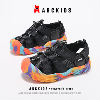 Abc kids children's shoes boys summer camouflage children's sandals girls beach shoes river shoes 3240 black 35