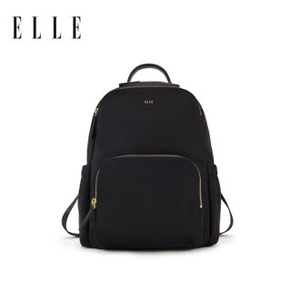 Elle women's bag commuter travel bag large capacity backpack school bag computer bag mid-autumn festival gift black upgrade