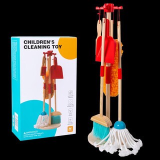 儿童清洁套装男孩女孩养成好习惯宝宝打扫卫生过家家仿真木制玩具 清洁套餐经典款