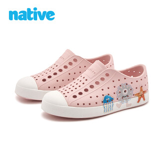 Native like whale xianghai series children's crocs, boys and girls sandals lotus pink | underwater world | white 29 (children's shoes 190mm)