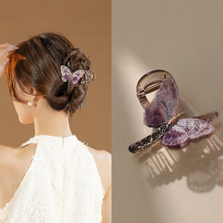 Chimera (chimera) half-tied hair clip embroidered butterfly shark hairpin for small hair, hair accessories for girls birthday gift