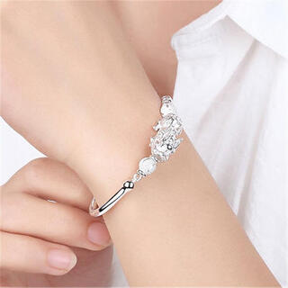 Jun nianyu 999 pure silver pixiu bracelet, auspicious crescent moon bead pixiu bracelet, leather bracelet, bell, simple pixiu bracelet, same style