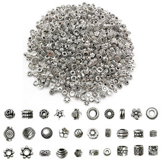 Osro ancient silver spacer beads mixed style 30 pcs homemade bracelet necklace jewelry accessories diy beaded spacer spacers loose beads random mixed style about 30 pcs/pack