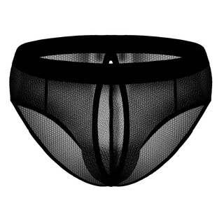 Lingrui men's sexy crotchless pants revealing buttocks thong single-layer mesh bikini men's breathable translucent underwear lei ye's black (back open) one size (115-154jin jin is equal to 0.5kg)