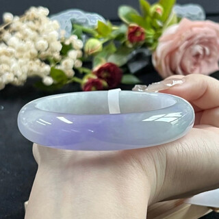 Privately owned violet violet jadeite bracelet for women, burmese jadeite (processed) square circle round bar imperial concubine jade bracelet gift violet 58-59mm