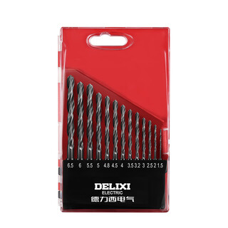 Delixi electric high speed twist drill ceramic tile woodworking combination drill bit set hand electric drill metal concrete multi-function drill bit set 13 pieces 4341 high speed steel drill bit set