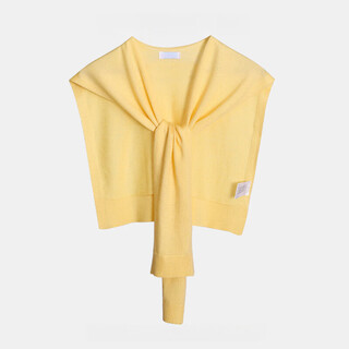 Yiqishuo spring and autumn knitted shawl for women's outerwear solid color spring and autumn internet celebrity fashionable and versatile decoration lijiang small shoulder autumn yellow - knitted shawl length 28cm shoulder width 43cm