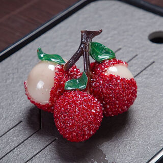 Meikejie good luck color changing orange tea pet ornament can raise resin tea table tea set tea tray play gadgets color changing lychee tea pet