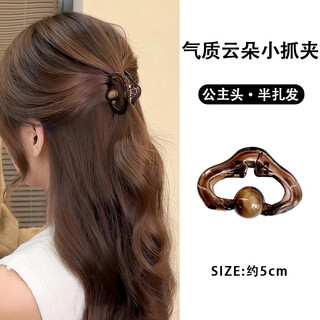 Amber small size grabber female high-end half-tied hairpin for the back of the head 2025 new style side bangs clip headwear kazu cloud grabber 5cm 1 piece