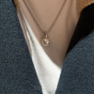 Drjefun white large pearl pendant simple and elegant single pendant seiko 925 sterling silver seiko sterling silver pendant (silver) 12-13mm