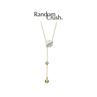Chi xing randomcrush star shift 14k gold water drop pendant water necklace adjustable design necklace 14k gold natural crystal (spot 48h delivery) live mouth 46cm