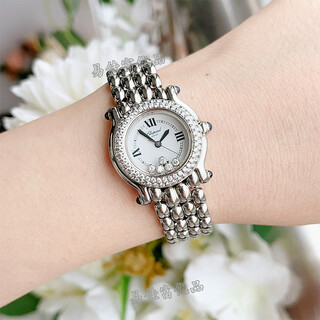 Second-hand 99 new chopard happy diamond series women's watch 278250-3006 five-diamond stainless steel swiss watch second-hand luxury fashion casual ladies watch happy five-diamond 278250-3006 diamond-set