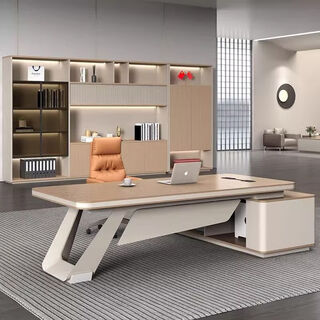 Boss desk executive desk simple light luxury office president desk paint combination general manager office desk and chair 1.8 meters boss desk auspicious u-shaped feet