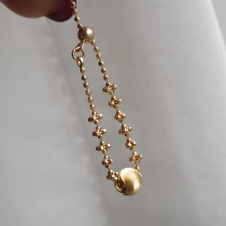 Pu li 18k gold plain gold cat's eye gold bead fairy chain soft ring pull little fairy high-end index finger ring