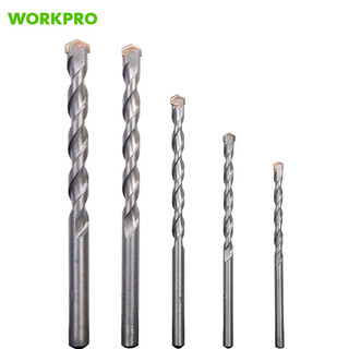 Wankebao (workpro) electric drill household impact drill bit round handle impact masonry brick wall concrete drilling bit set 5 pieces