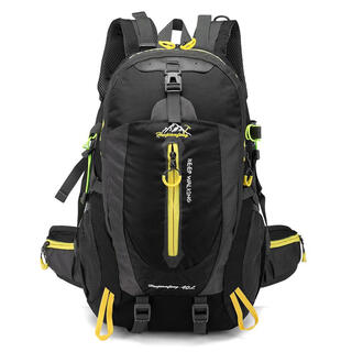 He jiagong's new ultra-light cycling outdoor backpack 40 liters men's and women's travel mountaineering bag waterproof leisure hiking student black upgraded version 40l 40l + one trekking pole + rain cover