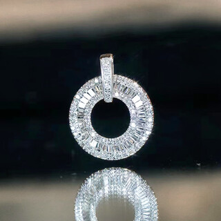 Hunter ferris wheel round necklace 18k gold inlaid stone clavicle chain full neck real stone pendant for women single pendant (50 points) 45cm