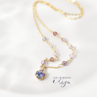Guran december birthstone natural tanzanite gift american 14k gold-filled simple and elegant necklace clavicle chain neck chain customized about 43cm