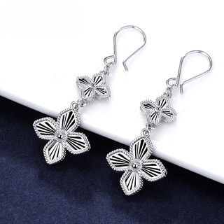 Fiber bundle (qianshu) platinum pt950 ear hook women's earrings earrings platinum super flash laser 2025 new windmill valentine's day gift weighing about 7.75-7.85 grams platinum laser windmill