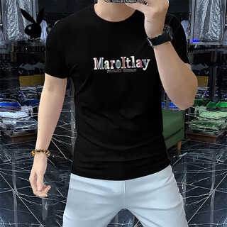 Playboy (Playboy) 2025 Camiseta de manga corta Doble de algodón doble algodón de algodón de algodón de manga de mangas