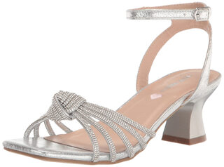 Steve madden girls' lucia heeled sandals, silver, 4 olds silver 4 olds