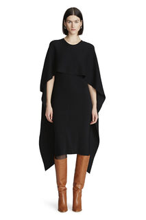Halston women's merino wool sweater dress black s