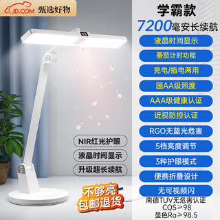 Zhixingsheng nir red light eye protection table lamp eye protection learning desk for children and students reading and writing full spectrum homework myopia prevention near shadowless rechargeable battery life national aa level academic model rechargeable model丨7200 battery life 2025 model丨red light eye protection丨south german tuv certification
