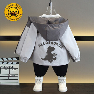 G.duckkids little dinosaur jacket boys new trendy brand thin children's jacket gray (tip-footed dragon style) 100