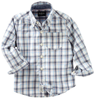 Oshkosh b gosh boys buttons, 5 plaid (981) 5