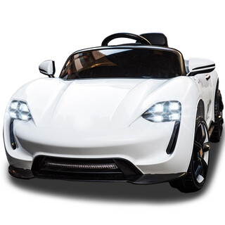 Miyi miyi children's electric car four-wheeled car that can sit on a person with remote control toy children's stroller double drive white + large battery + mobile phone remote control + soft leather seat