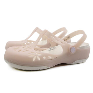Afs crocs crcos women's shoes summer isabella mary jane clogs thick sole outer wedge heel nude pink (isabella) 37-38 (235mm)-(240mm) w7
