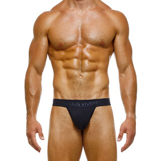 Modusvivendi men's thong cotton sexy low waist solid color sports u convex three-dimensional cutting 04211 black s